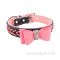 Best sell bow tie pet collar leather